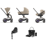 Cybex e-Priam 4 in 1 Cozy Beige-Rosegold con Isofix e borsa