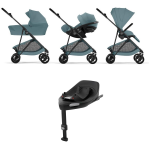 Cybex 4 in 1 Melio Carbon Stormy Blue con Cloud G Plus I-Size e Isofix