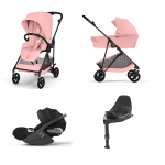 Cybex 4 in 1 Melio Carbon Candy Pink con Cloud T i-Size e Isofix