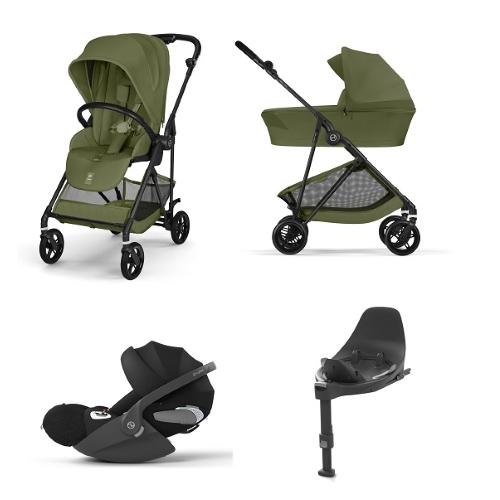 Cybex 4 in 1 Melio Carbon Moss Green con Cloud T I-Size e Isofix