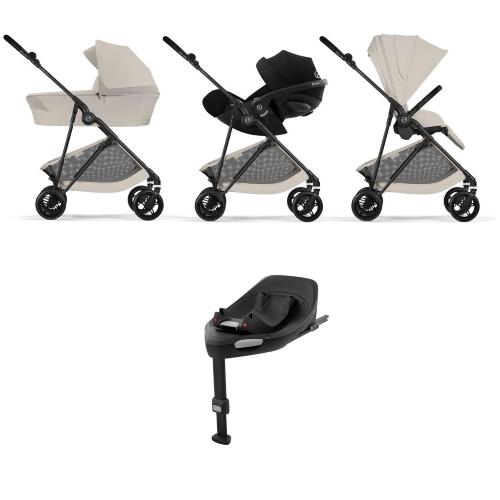 Cybex 4 in 1 Melio Carbon Dune Grey con Cloud G I-Size e Isofix