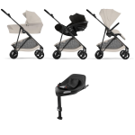 Cybex 4 in 1 Melio Carbon Dune Grey con Cloud G I-Size e Isofix