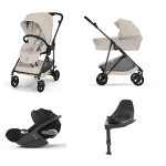Cybex 4 in 1 Melio Carbon Dune Grey con Cloud T I-Size e Isofix