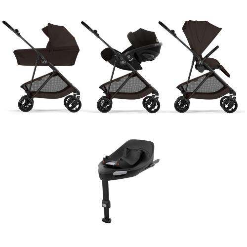Cybex 4 in 1 Melio Carbon Chocolate Brown con Cloud G I-Size e Isofix