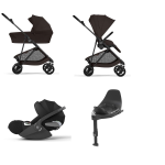 Cybex 4 in 1 Melio Carbon Chocolate Brown con Cloud T I-Size e Isofix