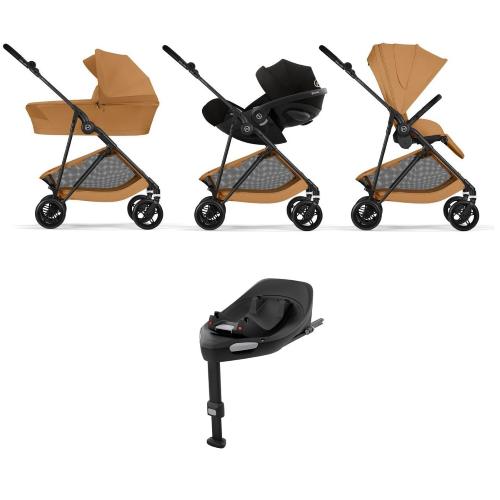 Cybex 4 in 1 Melio Carbon Cinnamon Yellow con Cloud G I-Size e Isofix