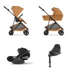Cybex 4 in 1 Melio Carbon Cinnamon Yellow con Cloud T I-Size e Isofix