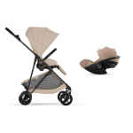Cybex 2in1 Melio Carbon Almond Beige con Cloud G I-Size Plus