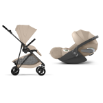 Cybex 2in1 Melio Carbon Almond Beige con Cloud T I-Size Plus