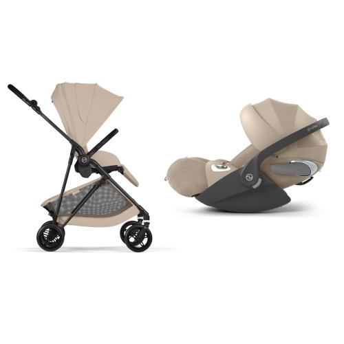 Cybex 2in1 Melio Carbon Almond Beige con Cloud T I-Size Plus