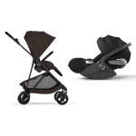 Cybex 2in1 Melio Carbon Chocolate Brown con Cloud T I-Size
