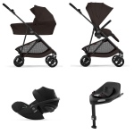 Cybex 4 in 1 Melio Carbon Chocolate Brown con Cloud G I-Size e Isofix