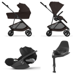 Cybex 4 in 1 Melio Carbon Chocolate Brown con Cloud T I-Size e Isofix
