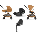 Cybex 4 in 1 Melio Carbon Cinnamon Yellow con Cloud T I-Size e Isofix