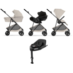 Cybex 4 in 1 Melio Carbon Dune Grey con Cloud G I-Size e Isofix