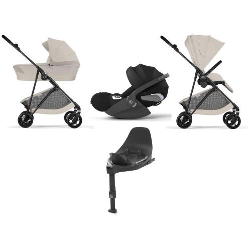 Cybex 4 in 1 Melio Carbon Dune Grey con Cloud T I-Size e Isofix