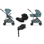Cybex 4 in 1 Melio Carbon Stormy Blue con Cloud G I-Size e Isofix
