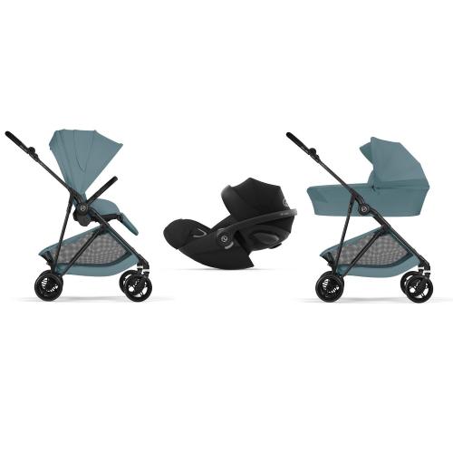Cybex Trio Melio Carbon Stormy Blue con Cloud G I-Size