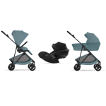 Cybex Trio Melio Carbon Stormy Blue con Cloud G I-Size
