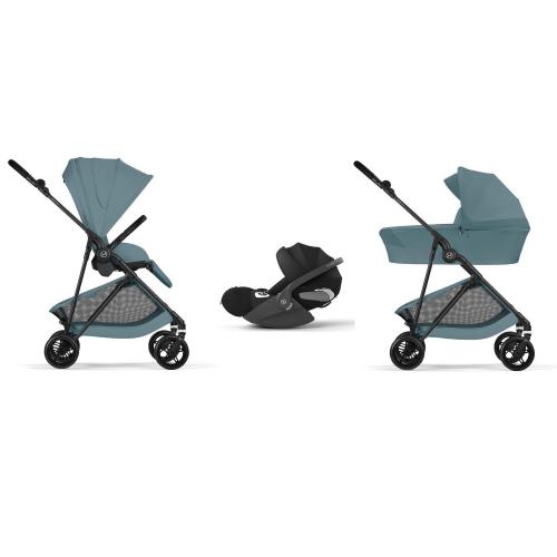 Cybex Trio Melio Carbon Stormy Blue con Cloud T I-Size