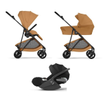 Cybex Trio Melio Carbon Cinnamon Yellow con Cloud T I-Size