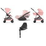 Cybex 4 in 1 Melio Carbon Candy Pink con Cloud T Plus i-Size e Isofix
