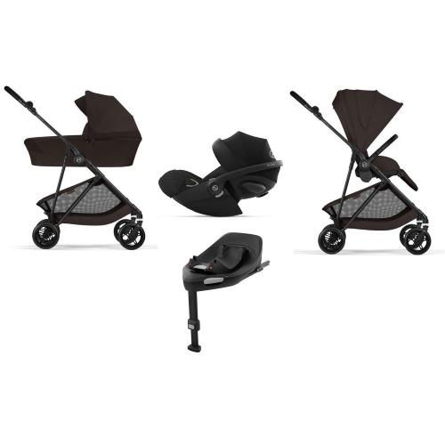 Cybex 4 in 1 Melio Carbon Chocolate Brown con Cloud G I-Size e Isofix