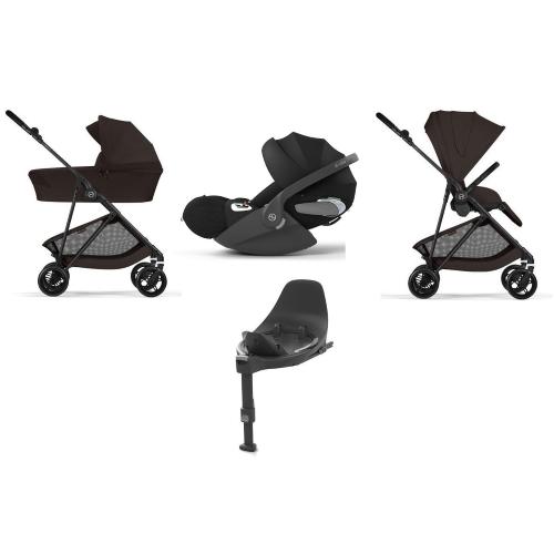 Cybex 4 in 1 Melio Carbon Chocolate Brown con Cloud T I-Size e Isofix
