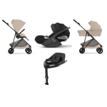 Cybex 4 in 1 Melio Carbon Almond Beige con Cloud T i-Size e isofix
