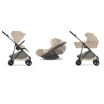 Cybex Trio Melio Carbon Almond Beige con Cloud T I-Size Plus