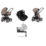 Venicci Set 4 in 1 Claro 2 Almond con Tiago Black e Isofix