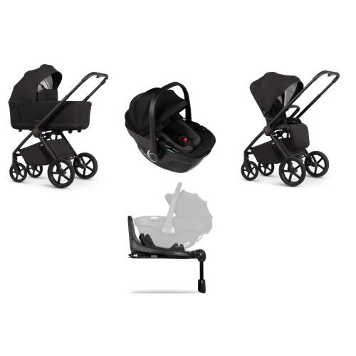 Venicci Set 4 in 1 Claro 2 Noir con Tiago Black e Isofix