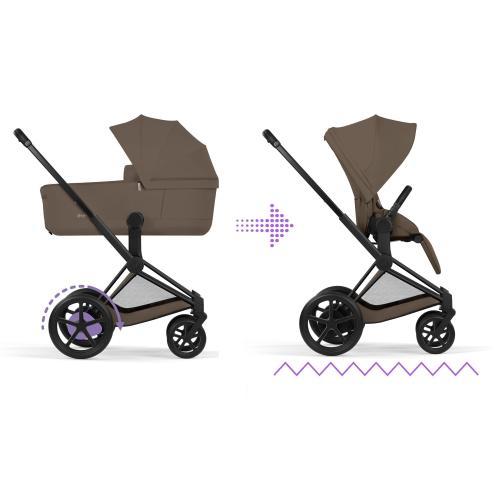 Cybex Duo ePriam Comfort Matt Black-Coconut Brown