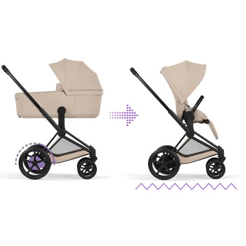 Cybex Duo ePriam Comfort Matt Black-Cozy Beige