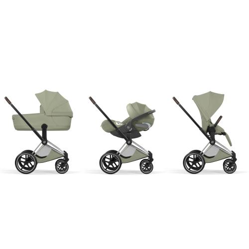 Cybex Priam Trio Style Sage Green Chrome con Cloud T Plus