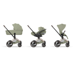 Cybex Platinum  PRIAM Style Trio Sage Green  Rosegold | rosegold con Cloud T Plus