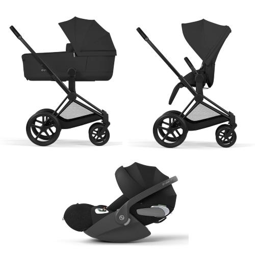Cybex Trio Priam Comfort Matt Black-Sepia black con Cloud T i-Size