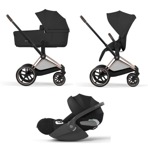 Cybex Trio Priam Comfort Rosegold-Sepia Black con Cloud T i-Size