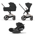 Cybex Trio Priam Comfort Rosegold-Sepia Black con Cloud T i-Size