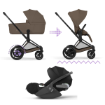 Cybex Trio ePriam Comfort Matt Black-Coconut Brown con Cloud T i-Size