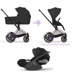 Cybex Trio ePriam Comfort Rosegold-Sepia Black con Cloud T i-Size