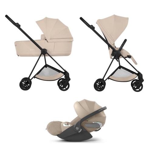Cybex Trio Mios Comfort Matt Black-Cozy Beige con Cloud T Plus