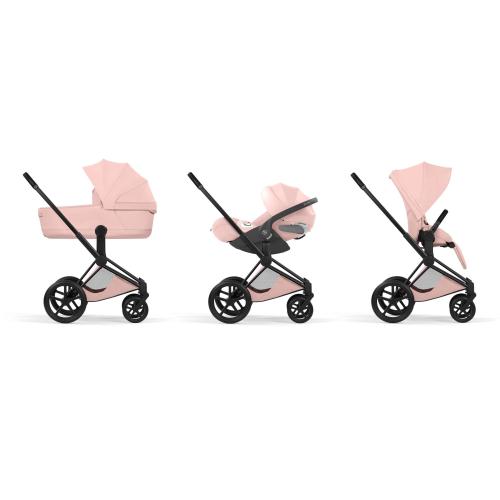 Cybex Trio Priam Style Matt Black-Peach Pink con Cloud T I-Size Plus