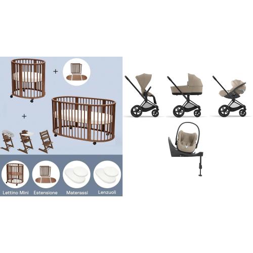 Set Nascita neonato con Cybex Priam 4 in 1 e kit Stokke Sleepi V3 