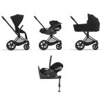 Cybex 4 in 1 Priam Sepia Black-Matt Black con Cloud T i-Size e Isofix