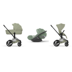 Cybex Trio Priam Style Sage Green con telaio Matt black e Cloud T I-Size Plus