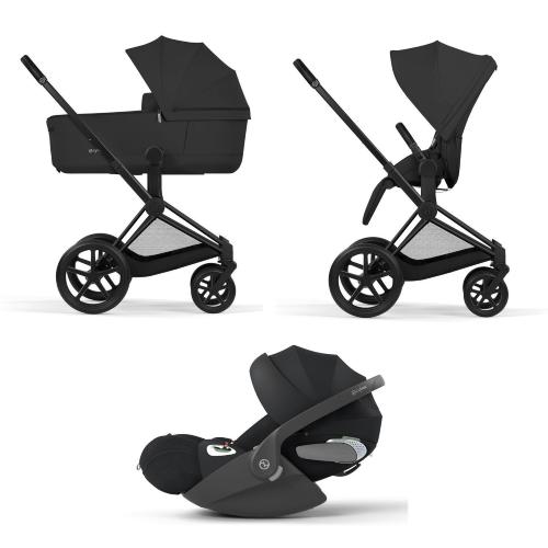Cybex Trio Priam Comfort Matt Black-Sepia black con Cloud T i-Size Plus