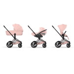 Cybex Trio Priam Style Matt Black-Peach Pink con Cloud T I-Size Plus