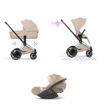 Cybex Trio ePRIAM Style Chrome-Cozy Beige con Cloud T I-Size Plus