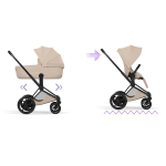 Cybex Duo ePriam Style Matt Black-Cozy Beige